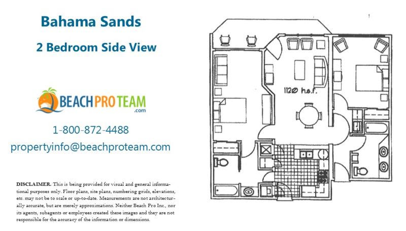 Bahama Sands Floor Plan D - 2 Bedroom Side View